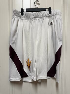 ASU Arizona State Sun Devils Athletic Shorts Team White pitchfork Mens 3XL 4 in
